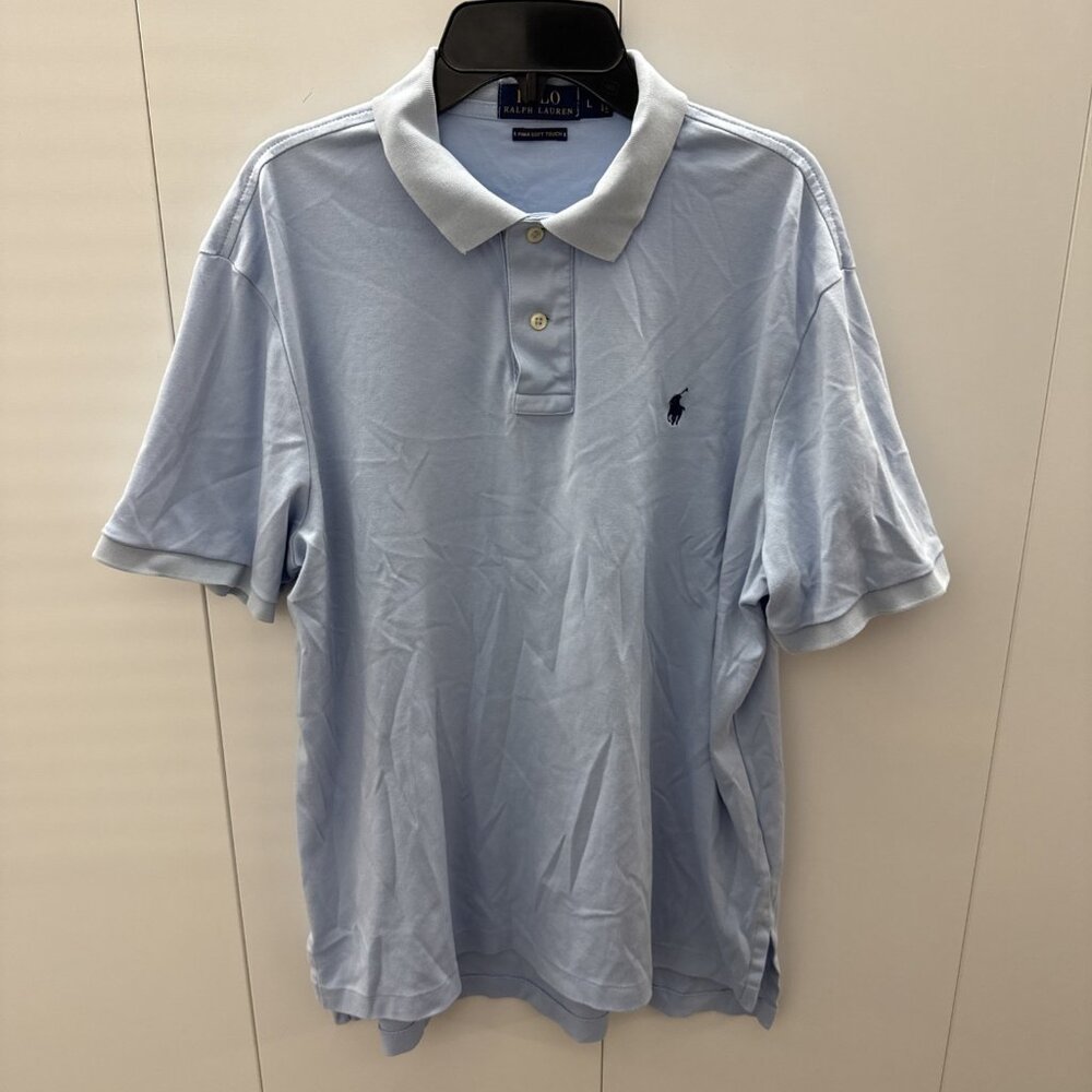 Polo Ralph Lauren Large Pima Soft Touch Baby Blue‎ Polo Shirt Golf